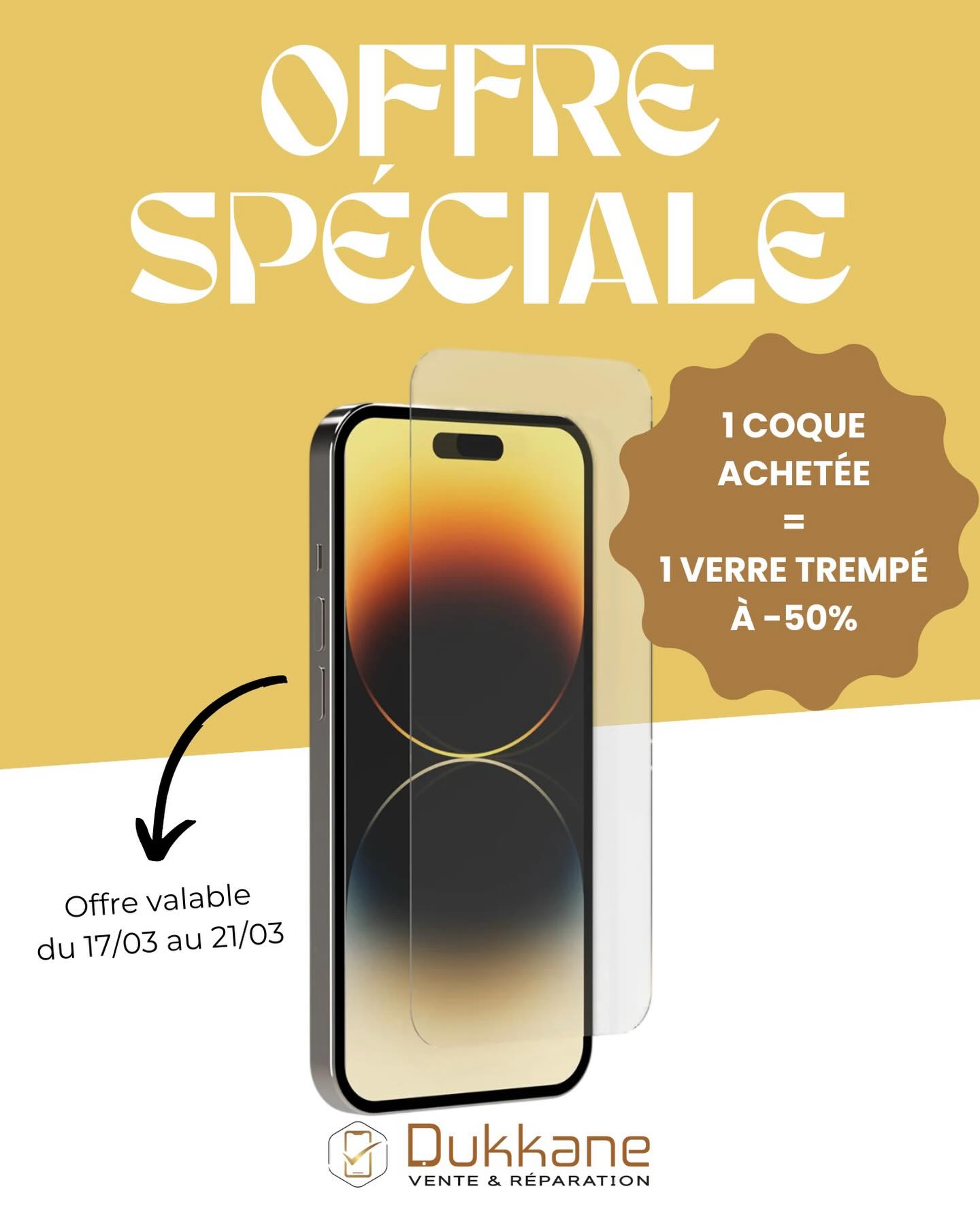 Offre speciale Dukkan coque achetee verre trempe a -50%